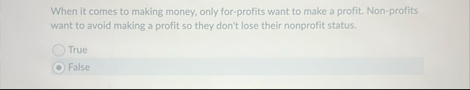 When it comes to making money, only for - profits