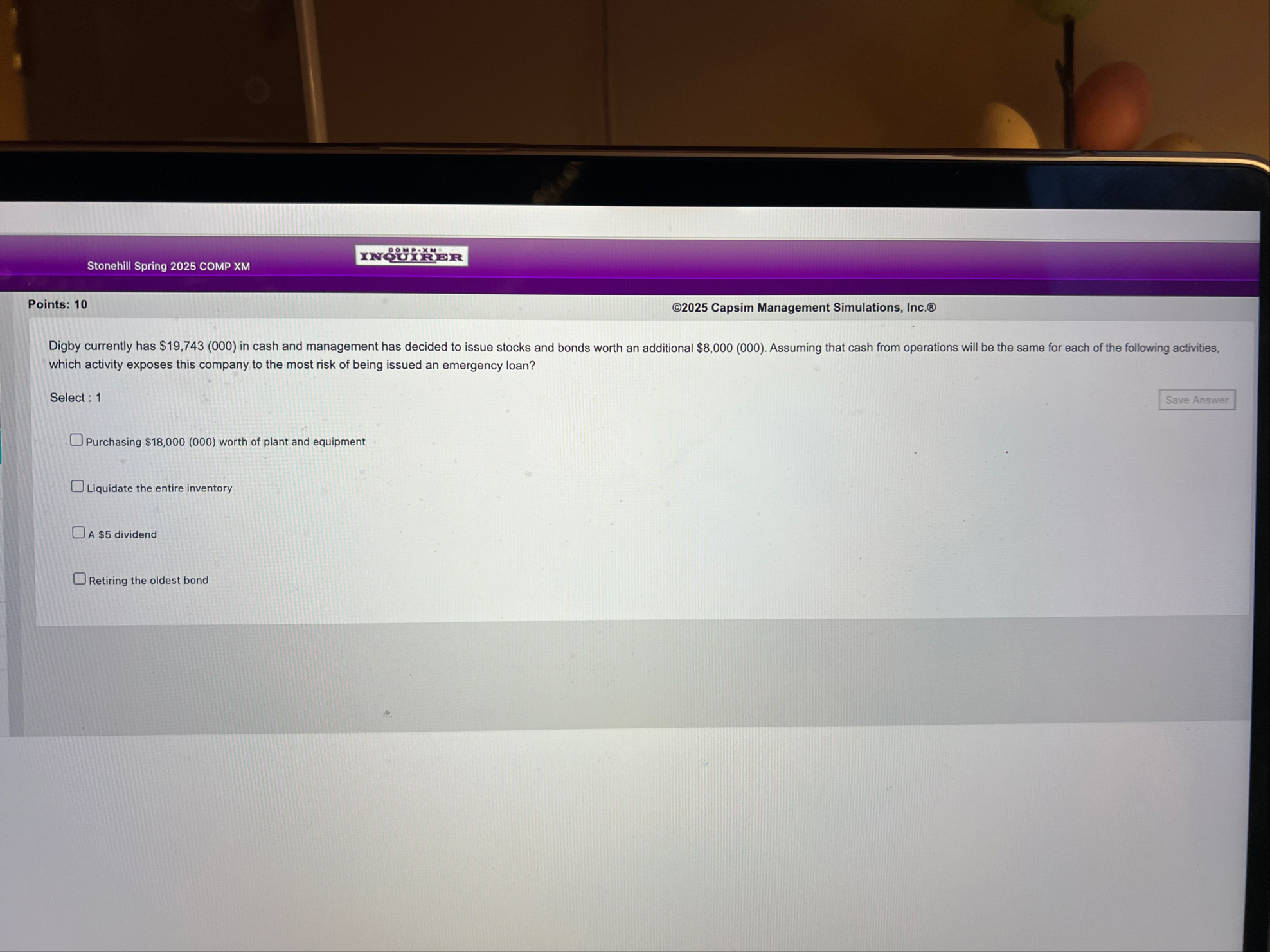 Stonehill Spring 2 0 2 5 COMP XM Points: 1 0 2 0