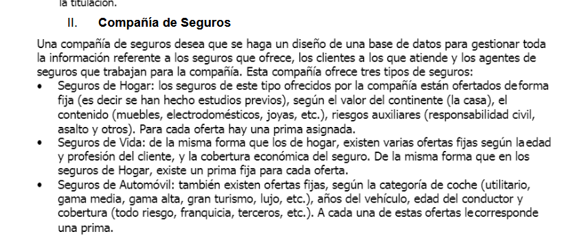 II . Compa a de Seguros Una compa a de seguros