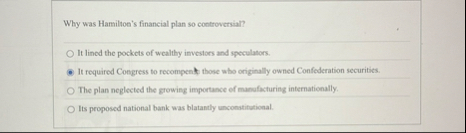 Why was Hamiltoo's financial plan so