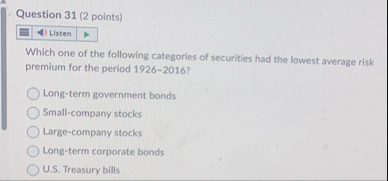 Question 3 1 ( 2 points ) Ltsten Which one of the