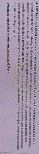 ABC Tech Inc. is about to embark on a technology