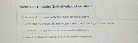 What is the Enterprise ( Entity ) Method of