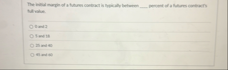 The initial margin of a futures contract is