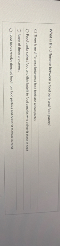 What is the difference between a food bank and