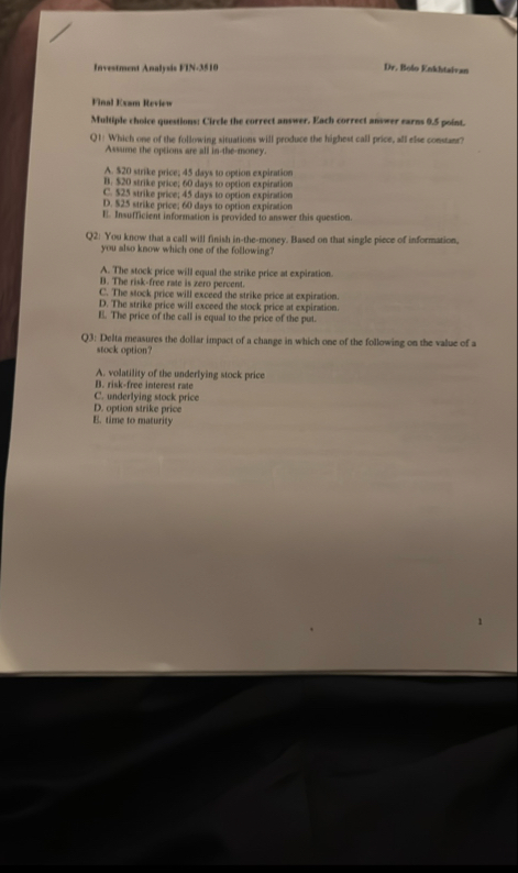 Inv * * tment Asalysis ITN . 3 8 1 9 Dr , Bole