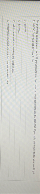 Suppose the capital gains tax is 2 8 percent and