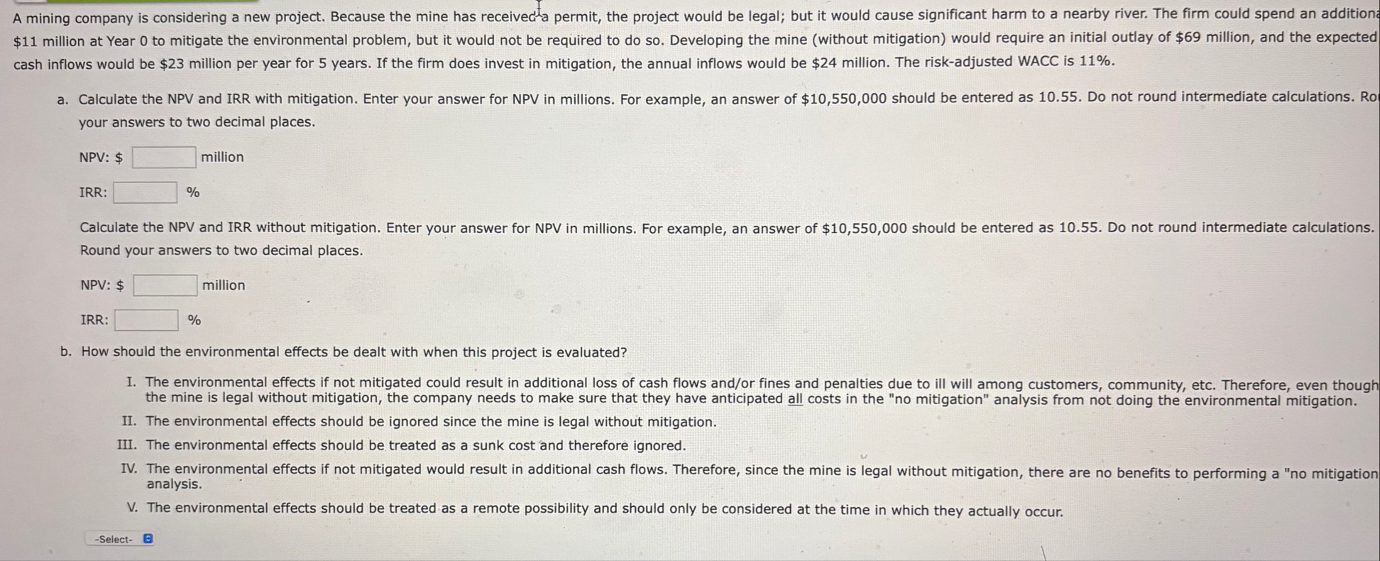 c . Should this project be undertaken? - Select -