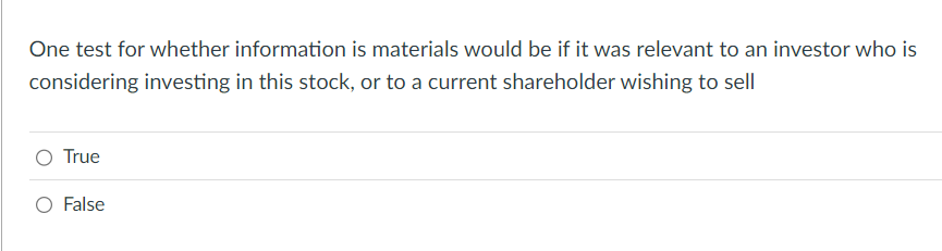 One test for whether information is materials