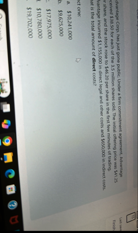 dvantage Corp. has just gone public. Under a firm