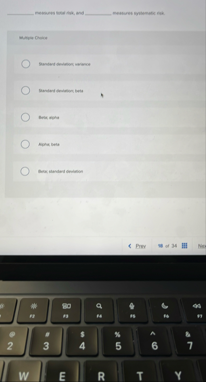 measures total risk, and measures systematic