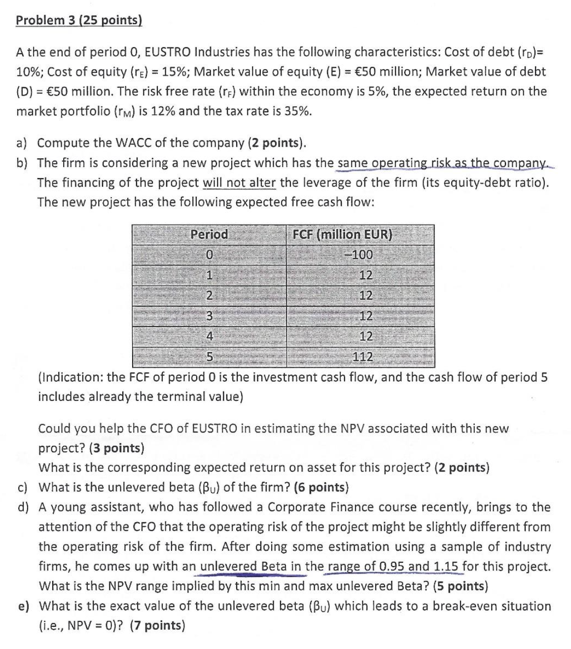Problem 3 ( 2 5 points ) A the end of period 0 ,