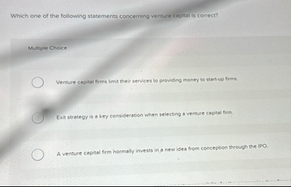 Which one of the following statements concerning