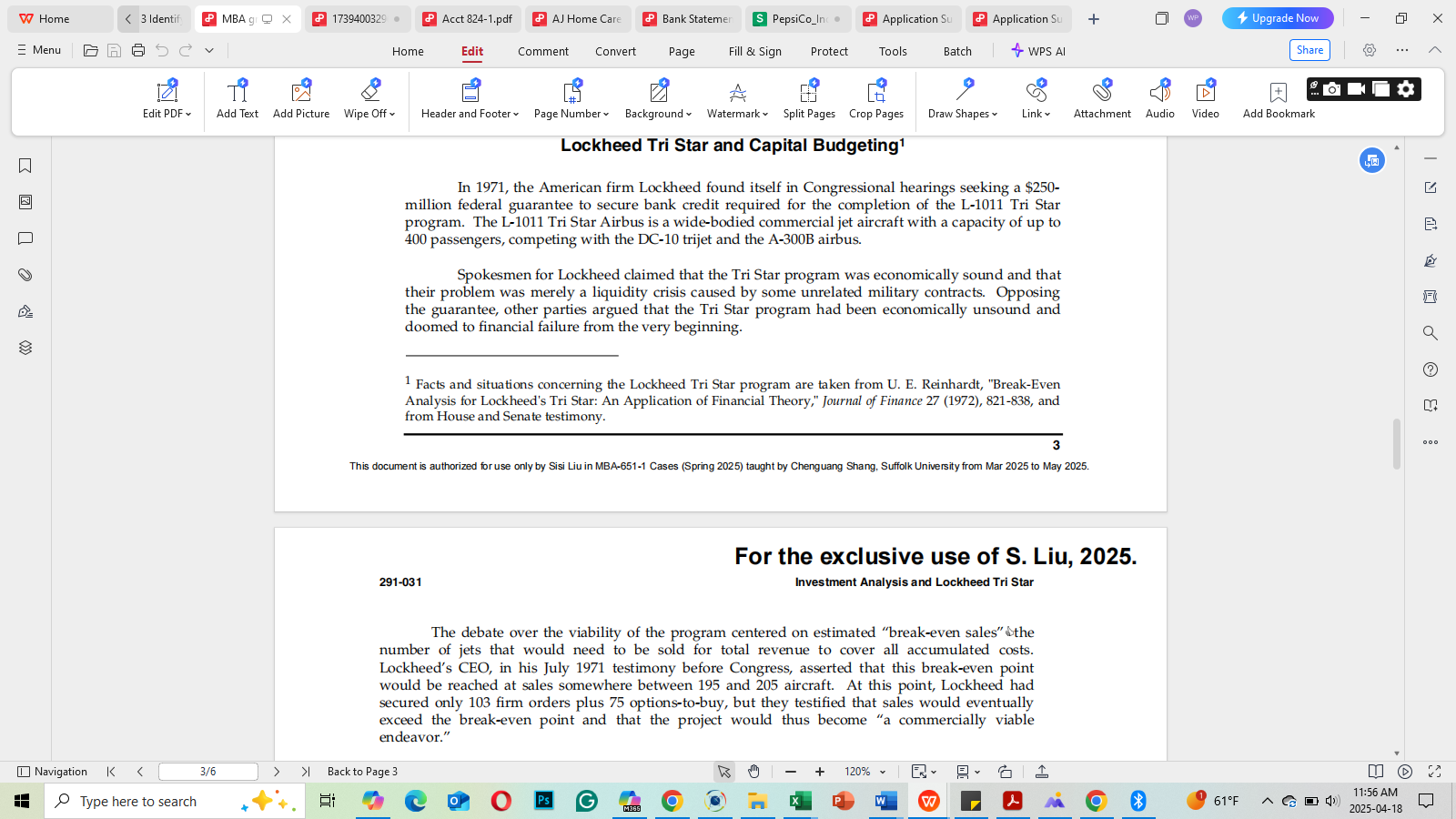Lockheed Tri Star and Capital Budgeting \ ( { } ^