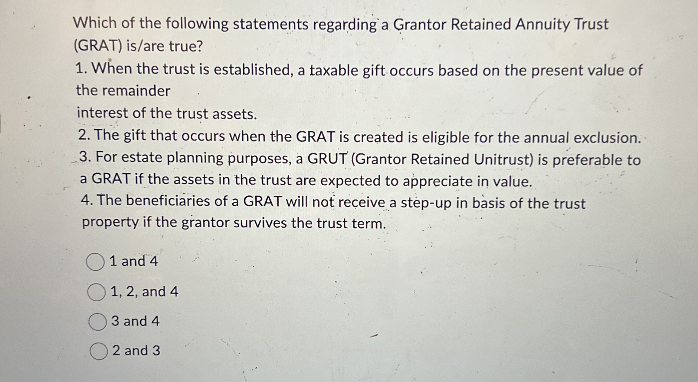 Which of the following statements regarding a G