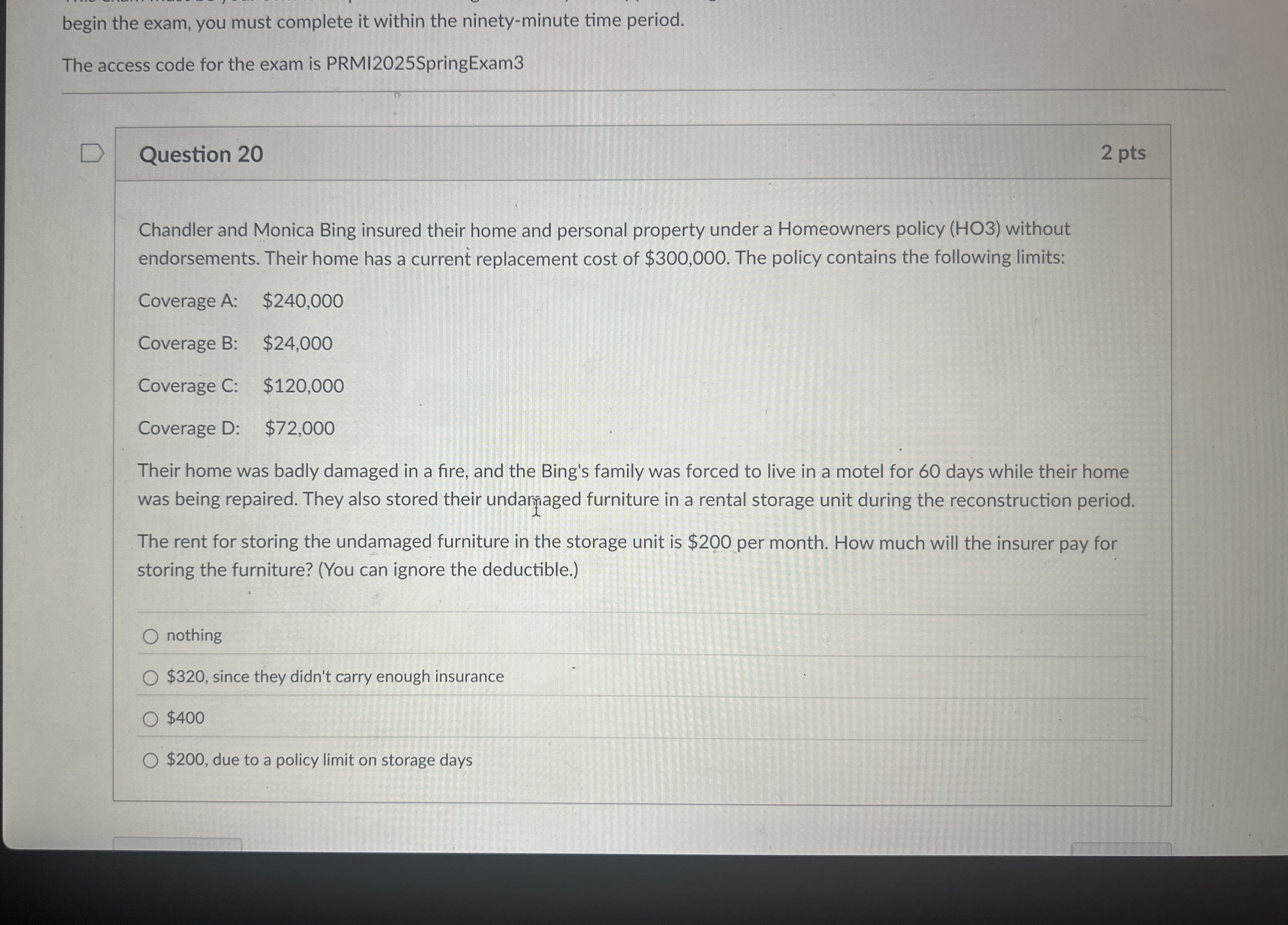 begin the exam, you must complete it within the