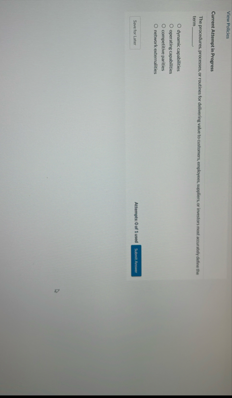View Policies Current Attempt in Progress The