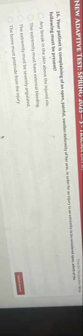 NEW ADAPTIVE TEST: SPRING 2 0 ? - TimeOn lis