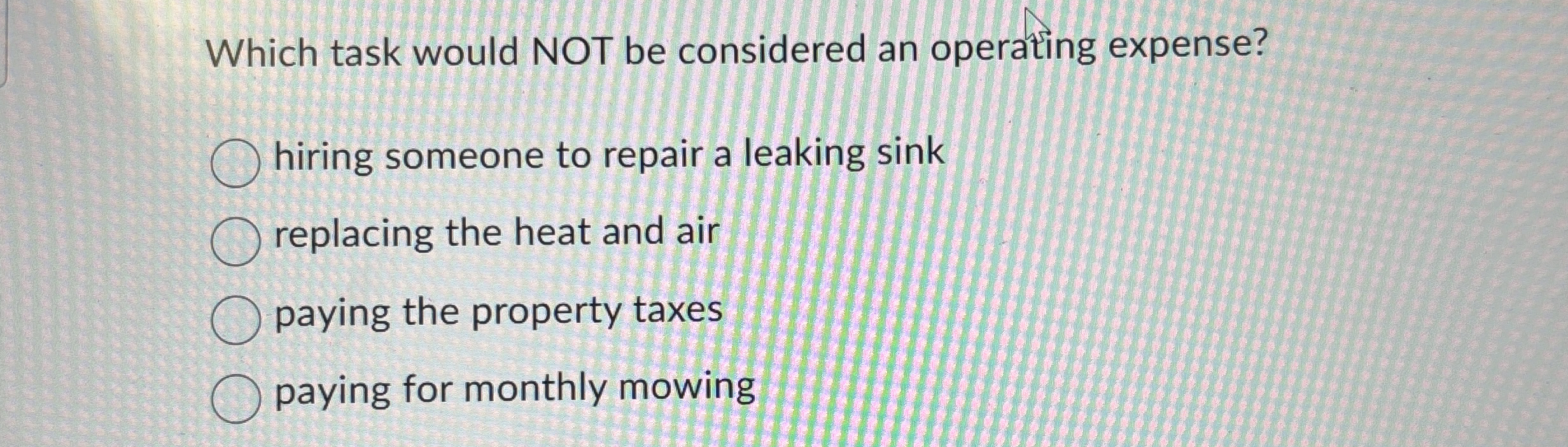 Which task would NOT be considered an operating