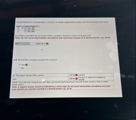 Please fix the incorrect problems: Howell