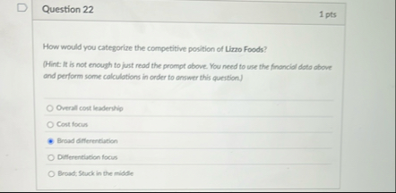 Question 2 2 1 pts How would you categorize the