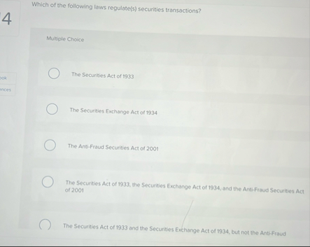 Which of the following laws regulate ( s )