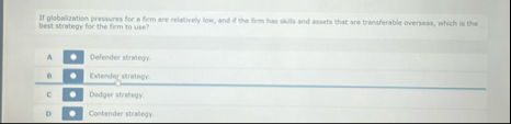If globalization preswures for a firm are