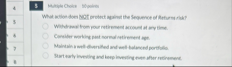 4 5 Multiple Choice 1 0 points What action does