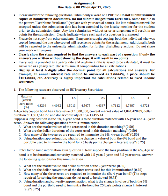A 4 - yr 6 % coupon bond has a face value of 1 ,