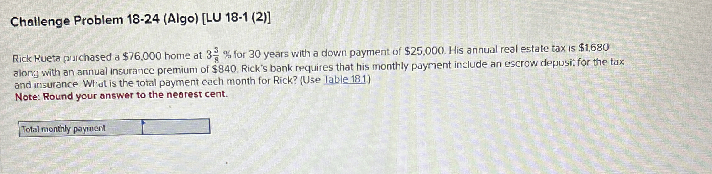 Challenge Problem 1 8 - 2 4 ( Algo ) [ LU 1 8 - 1