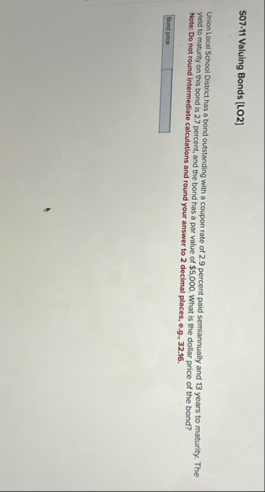 S 0 7 . 1 1 Valuing Bonds [ LO 2 ] Union Local
