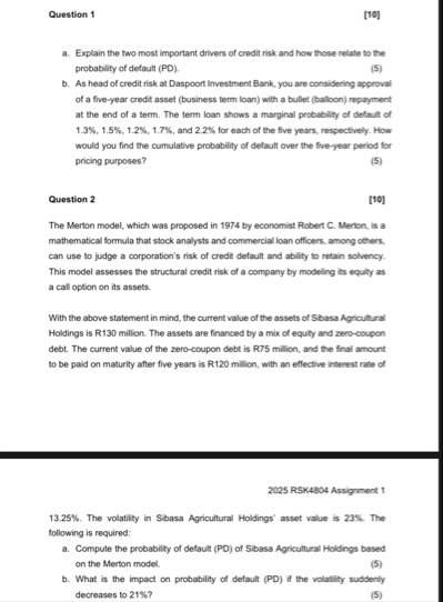 Question 1 [ 1 0 ] a . Explain the two most