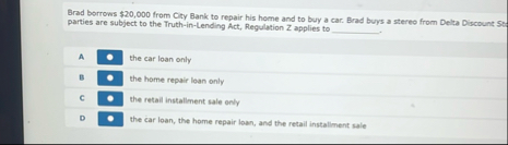 Brad borrows $ 2 0 , 0 0 0 from City Bank to