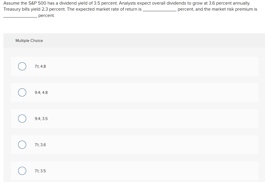 Assume the S&P 5 0 0 has a dividend yield of 3 .