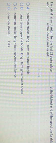 Historical rates of return for the last 8 2 years