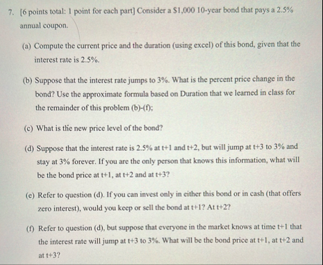 [ 6 points total: 1 point for each part ]