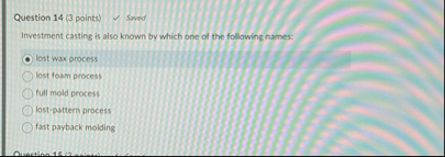 Question 1 4 ( 3 points ) Soved Investment