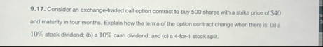 9 . 1 7 . Consider an exchange - traded call