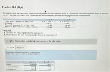 Problem 2 4 - 9 ( Algo ) \ table [ [ , 5 1 0 ct A