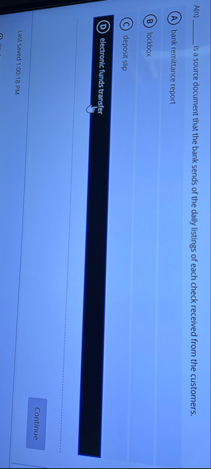 A ( n ) is a source document that the bank sends