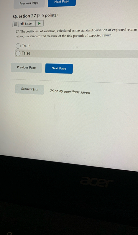 Question 2 7 ( 2 . 5 points ) Listen 2 7 . The