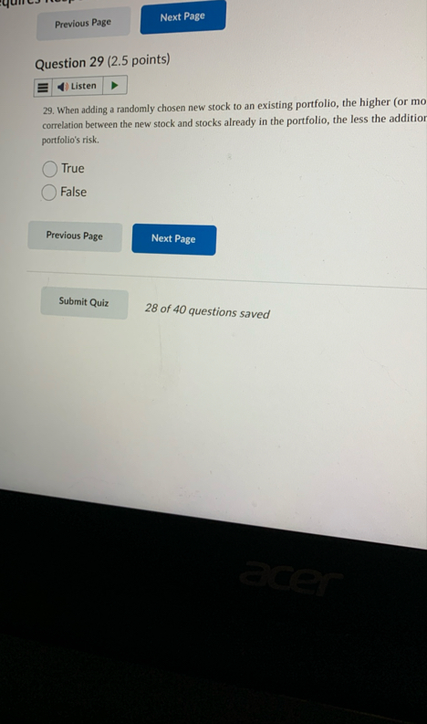 Question 2 9 ( 2 . 5 points ) Listen 2 9 . When