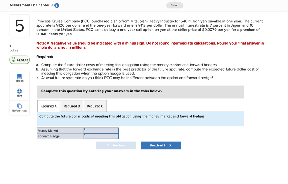 Assessment D: Chapter 8 i 5 1 points 0 2 : 0 4 :