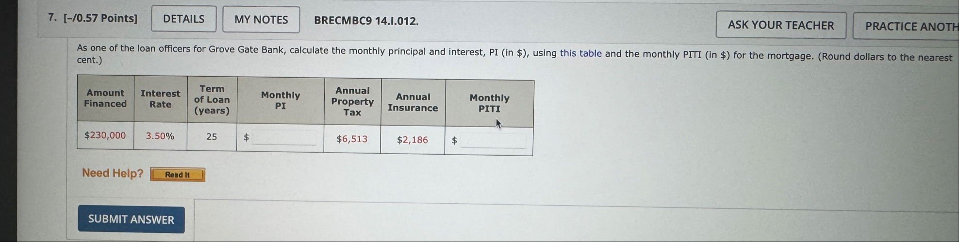 [ - / 0 . 5 7 Points ] BRECMBC 9 1 4 . I . 0 1 2