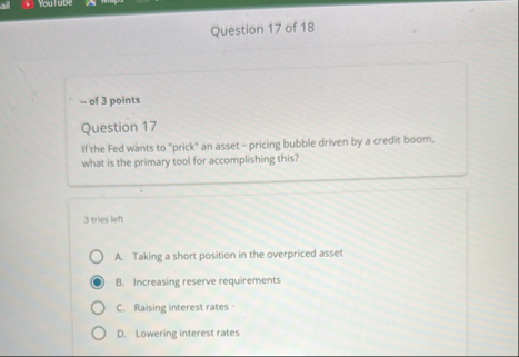 Question 1 7 of 1 8 of 3 points Question 1 7 If
