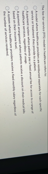 The fee - for - service ( FFS ) model in