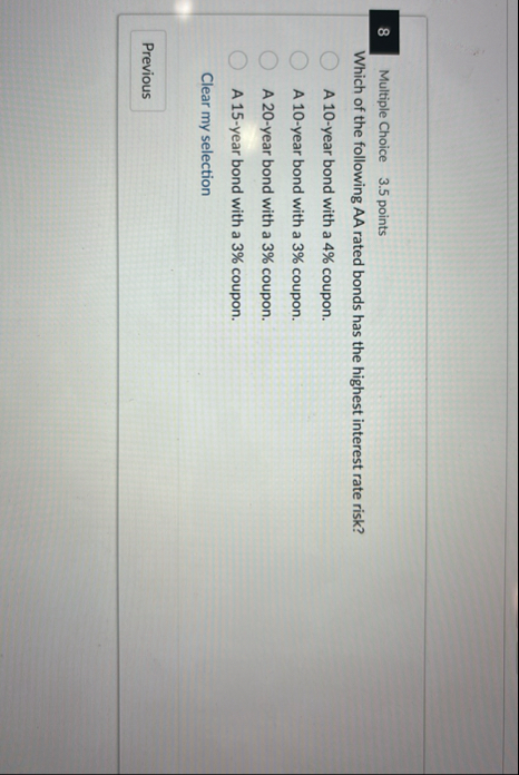 8 Multiple Choice 3 . 5 points Which of the