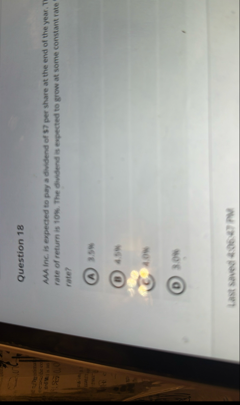 Question 1 8 AAA inc. is expected to pay a