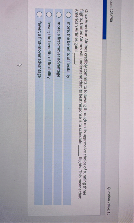 core: 1 2 3 / 7 5 0 Question Value: 1 5 Once
