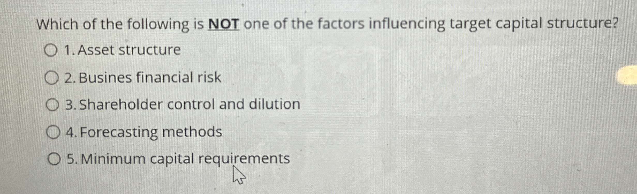 Which of the following is NOT one of the factors